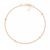 0.07 Carat Round Shape Diamond Bracelet In Yellow Gold 18K Rose Gold Natural Diamond
