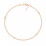 0.07 Carat Round Shape Diamond Bracelet In Yellow Gold