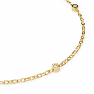 0.06 Carat Round Shape Diamond Bracelet In Yellow Gold