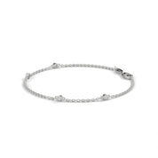 0.07 Carat Bezel Set Diamond Station Bracelet in Yellow Gold 950 Platinum Natural Diamond