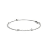0.07 Carat Bezel Set Diamond Station Bracelet in Yellow Gold