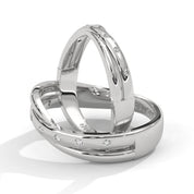 0.07 Ct Lab Diamond Men's Ring White Gold Couple Ring