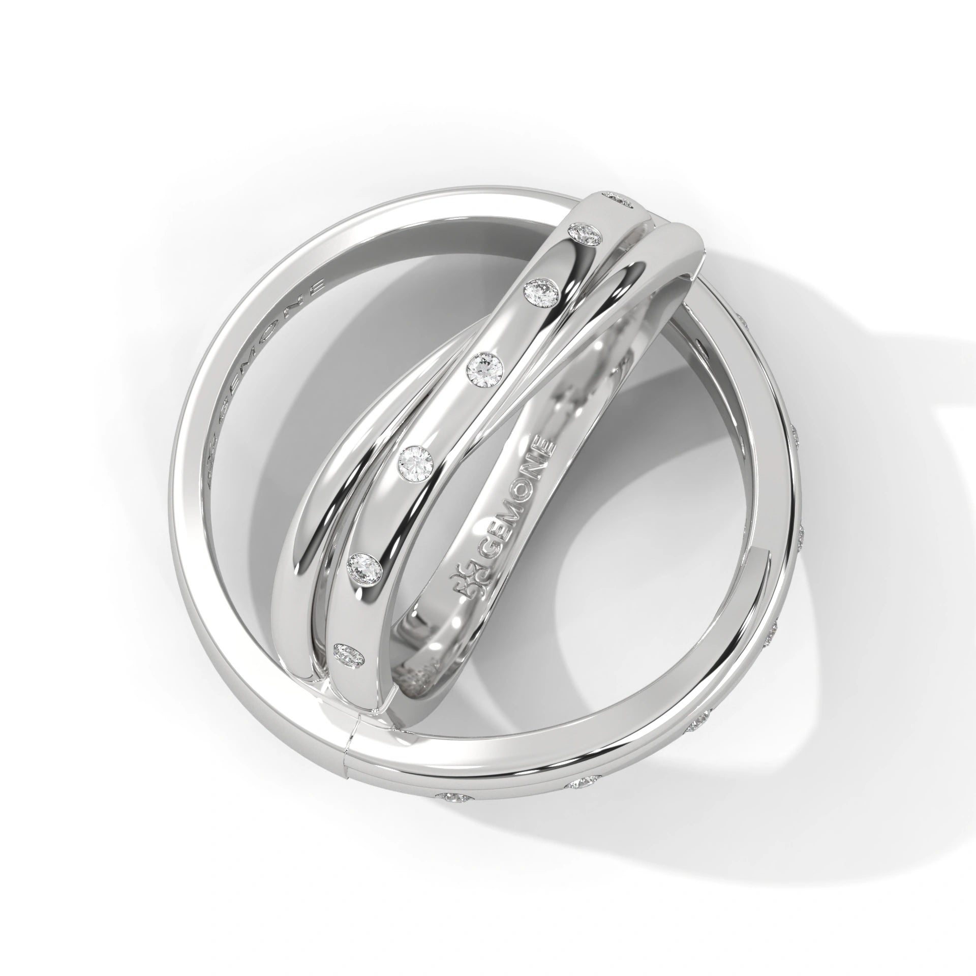 0.04 Ct Lab Diamond Women's Couple Band Set White Gold 950 Platinum Natural Diamond