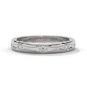 0.08 Ct Lab Diamond Contour Wedding Band Rose Gold 950 Platinum Natural Diamond