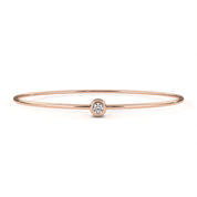 0.11 Carat Bezel Set Diamond Bangle Bracelet in Gold 18K Rose Gold Natural Diamond