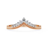 0.15 Carat Round Cut Curved Diamond Wedding Band In Yellow Gold
