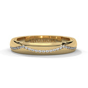 0.16 Ct Lab Diamond Curved Wedding Band Yellow Gold 18K Yellow Gold Natural Diamond