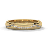 0.16 Ct Lab Diamond Curved Wedding Band Yellow Gold