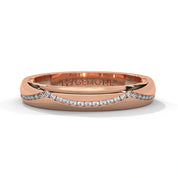 0.16 Ct Lab Diamond Curved Wedding Band Yellow Gold 18K Rose Gold Natural Diamond