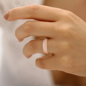 0.18 Ct Princess Lab Diamond Wedding Band Rose Gold