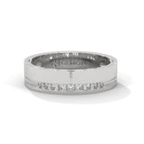 0.18 Ct Princess Lab Diamond Wedding Band Rose Gold