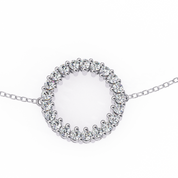 0.19 Carat Round Diamond Open Circle Bracelet in Yellow Gold 950 Platinum Natural Diamond