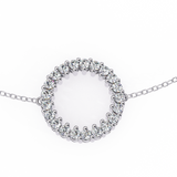0.19 Carat Round Diamond Open Circle Bracelet in Yellow Gold