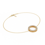 0.19 Carat Round Diamond Open Circle Bracelet in Yellow Gold