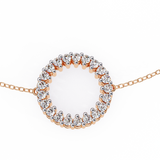 0.19 Carat Round Diamond Open Circle Bracelet in Yellow Gold