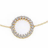 0.19 Carat Round Diamond Open Circle Bracelet in Yellow Gold