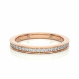 0.20 Ct Natural Diamond Channel Setting Half Eternity Wedding Band in Rose Gold