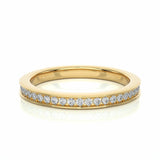 0.20 Carat Natural Diamond Channel Setting Half Eternity Wedding Band In Yellow Gold