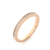 0.20 Ct Natural Diamond Channel Setting Half Eternity Wedding Band in Rose Gold