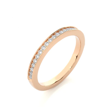 0.20 Carat Diamond Channel Set Eternity Wedding Band Crafted in Rose Gold