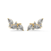 0.20 Ct TWT Marquise Diamond Cluster Stud Earrings For Women 18K Yellow Gold Natural Diamond