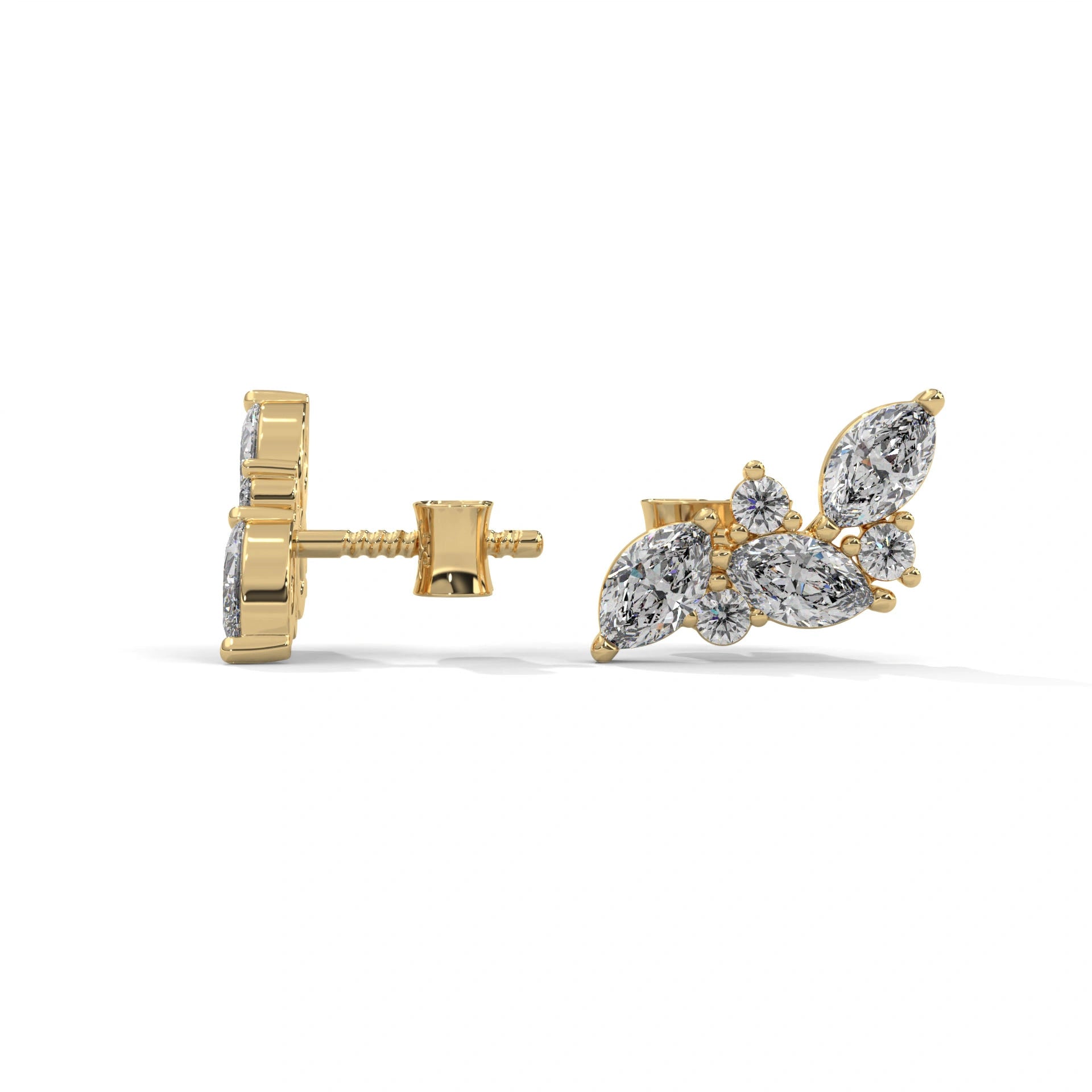 0.20 Ct TWT Marquise Diamond Cluster Stud Earrings For Women