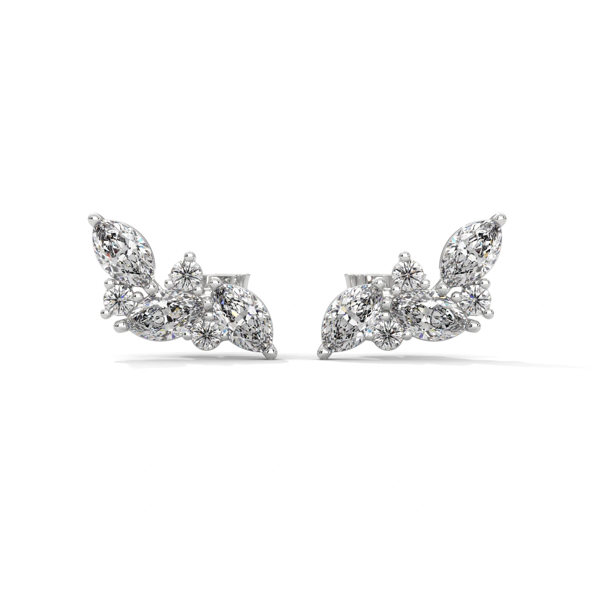 0.20 Ct TWT Marquise Diamond Cluster Stud Earrings For Women 950 Platinum Natural Diamond