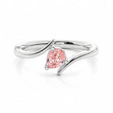 0.21 Carat Pink Pear Bypass Ring