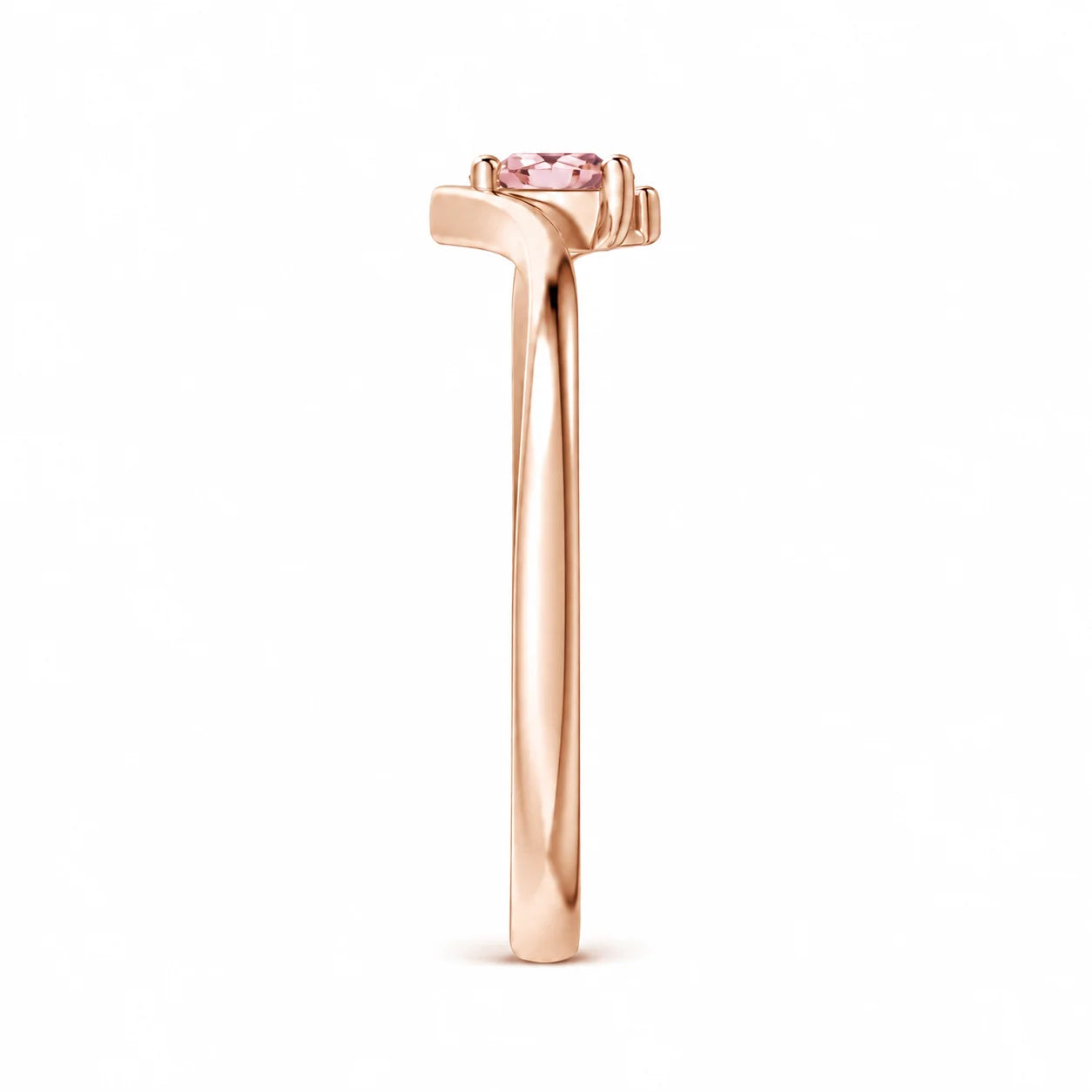Side View of 0.21 Carat Pink Pear Bypass Ring