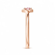 Side View of 0.21 Carat Pink Pear Bypass Ring