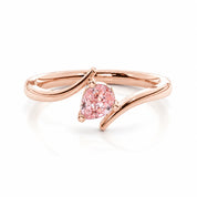 Front View of 0.21 Carat Pink Pear Bypass Ring