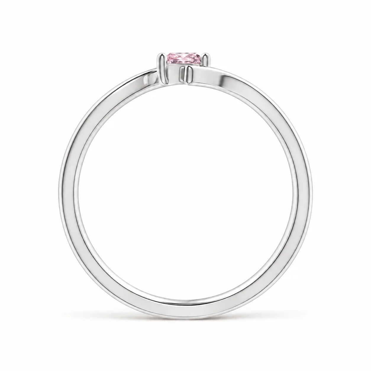 Metal View of 0.21 Carat Pink Pear Bypass Ring
