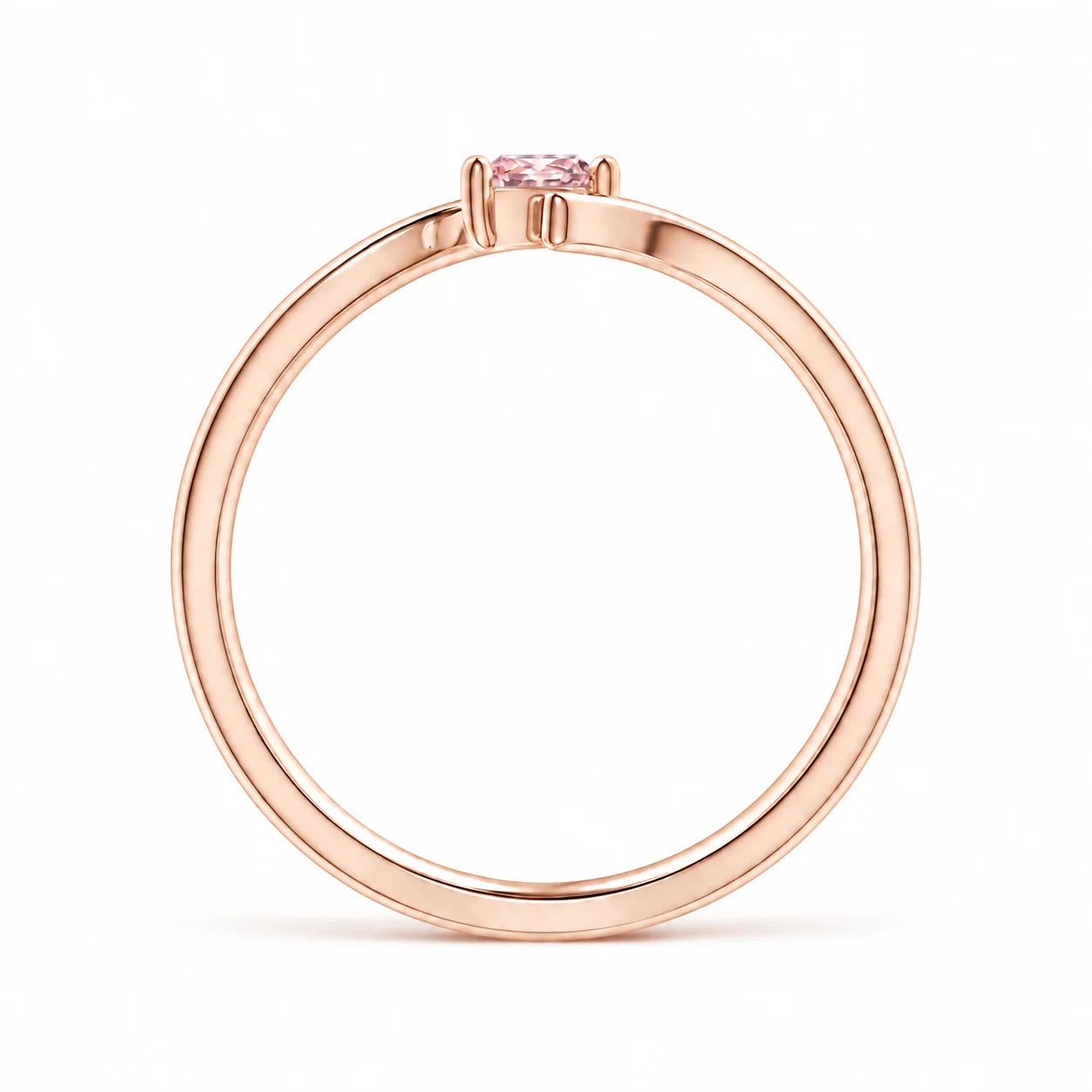 Metal View of 0.21 Carat Pink Pear Bypass Ring