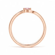 Metal View of 0.21 Carat Pink Pear Bypass Ring