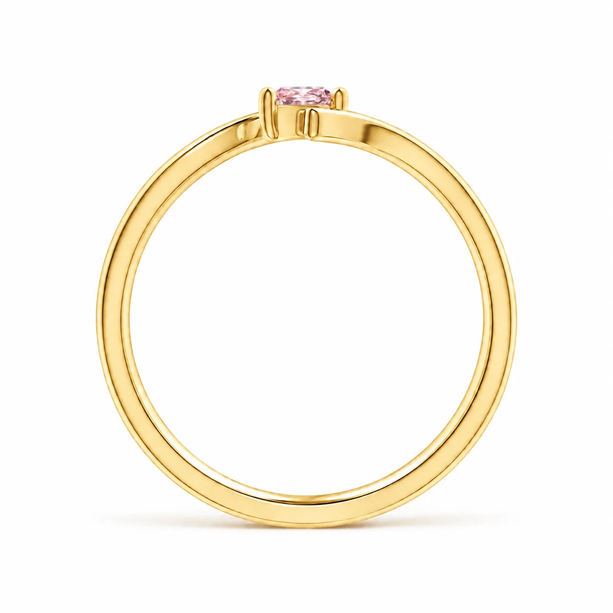 Metal View of 0.21 Carat Pink Pear Bypass Ring