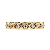0.21 Carat Round Shape 7 Stone Diamond Wedding Band 18K Yellow Gold Natural Diamond Diamond Wedding Bands