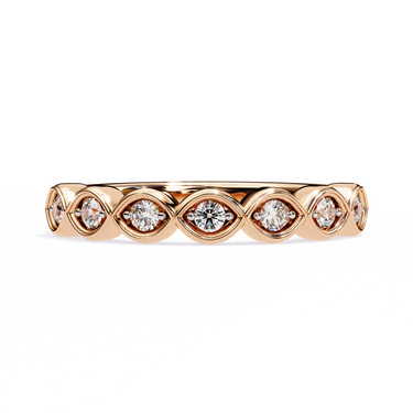 0.21 Carat Round Shape 7 Stone Diamond Wedding Band In Rose Gold