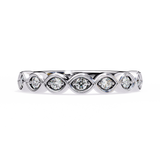 0.21 Carat Round Shape 7 Stone Diamond Wedding Band In White Gold