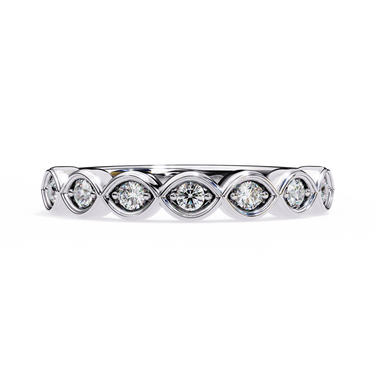 0.21 Carat Round Shape 7 Stone Diamond Wedding Band In White Gold