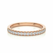 0.29 Ct Round Cut Prong Setting Diamond Half Eternity Band 18K Rose Gold Natural Diamond Diamond Wedding Bands