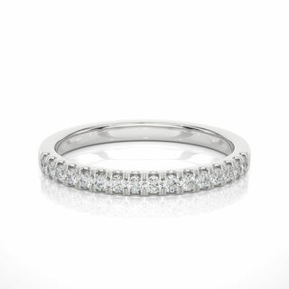 0.25 Ct Round Cut Prong Setting Lab Diamond Half Eternity Wedding Band