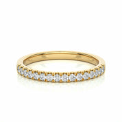 0.25 Ct Round Cut Prong Set Lab Diamond Half Eternity Wedding Band in White Gold Yellow