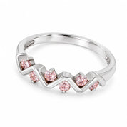 Angled View Of 0.25 Carat Concertina Pink Diamond Wedding Ring