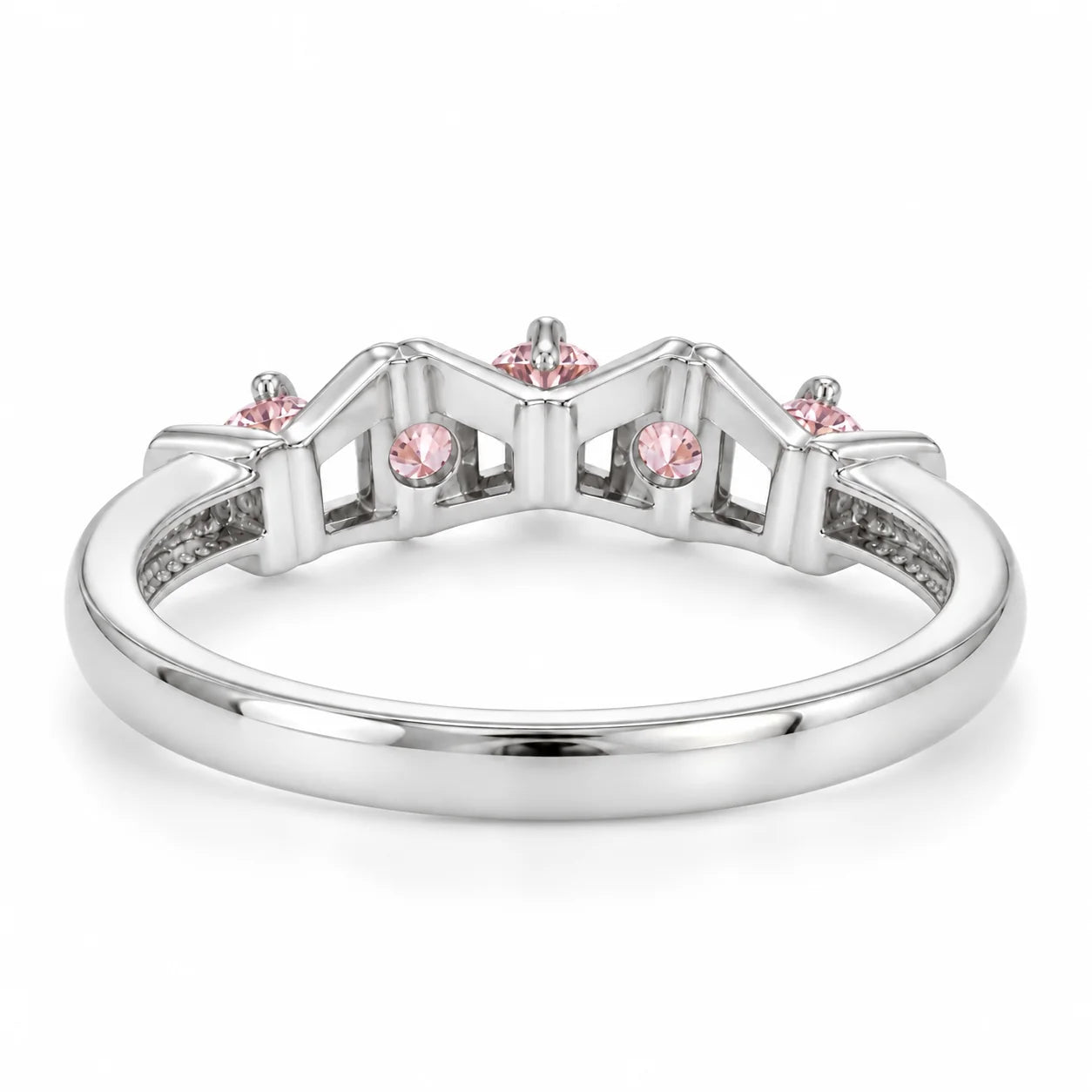 Back View Of 0.25 Carat Concertina Pink Diamond Wedding Ring