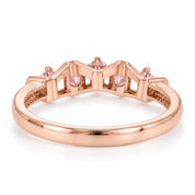 Back View Of 0.25 Carat Concertina Pink Diamond Wedding Ring