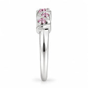 Side View Of 0.25 Carat Concertina Pink Diamond Wedding Ring