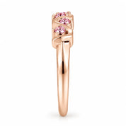 Side View Of 0.25 Carat Concertina Pink Diamond Wedding Ring