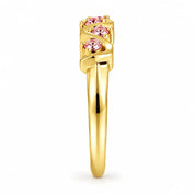 Side View Of 0.25 Carat Concertina Pink Diamond Wedding Ring