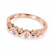 Angled View Of 0.25 Carat Concertina Pink Diamond Wedding Ring