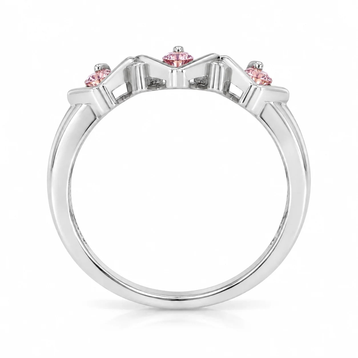 Metal View Of 0.25 Carat Concertina Pink Diamond Wedding Ring